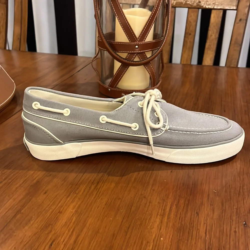 Polo Ralph Lauren Lander Boat Deck Shoes Sneakers new grey Mens size 11.5